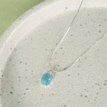 Buddha Stones 925 Sterling Silver Aquamarine Healing Clavicle Chain Necklace Pendant