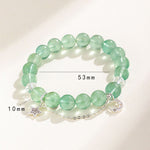 Buddha Stones Green Fluorite Beads Moon Star Peace Bracelet