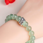 Buddha Stones Green Fluorite Beads Moon Star Peace Bracelet