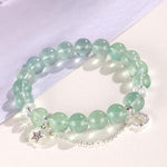 Buddha Stones Green Fluorite Beads Moon Star Peace Bracelet
