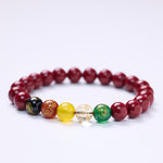 Buddha Stones Cinnabar Agate Five Directions Gods Of Wealth Blessing Bracelet