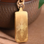 Buddha Stones Tibet God Of Wealth Titanium Steel Thangka Wealth Necklace Pendant