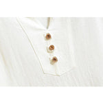 Buddha Stones 2Pcs Short Sleeve T-Shirt Drawstring Short Pants With Pockets Men's Cotton Linen Meditation Cloth Set