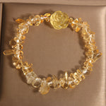 Buddha Stones Natural Citrine Irregular Bead Petals Pleasure Bracelet