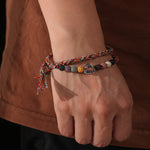 Buddha Stones Dragon Boat Festival Colorful Rope Lava Rock Fu Character Rice Dumplings Luck Braided Bracelet