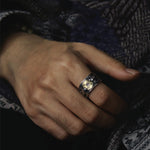 Buddha Stones Adjustable Opening 925 Sterling Silver Lucky Koi Fish Copper Coin Auspicious Clouds Wealth Ring