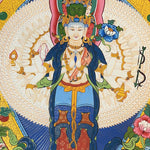 Buddha Stones Tibetan Thangka Painting Yellow God of Wealth Green Tara Avalokitesvara Handmade Decoration Blind Box(Random Style)