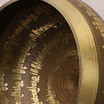 Buddha Stones Handcrafted Singing Bowl Scripture Pattern for Healing and Meditation Sound Bowl Set