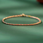 Buddha Stones Colorful Rope Luck Coin Bead Abundance Extra Thin Braided Bracelet
