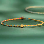 FREE Today: Luck Strength Colorful Rope Coin Bead Extra Thin Braided Bracelet