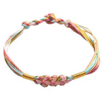 Buddha Stones Colorful Rope Peach Blossom Knot Zongzi Braided Bracelet