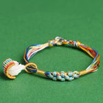Buddha Stones Colorful Rope Peach Blossom Knot Zongzi Braided Bracelet