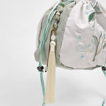 Buddha Stones Embroidered Green Pear Blossom Canvas Tote Crossbody Bag Shoulder Bag Handbag