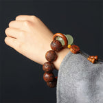 Buddha Stones "Wishing You Wealth and Protection" Sappan Wood Bracelet Includes Gift Message Card