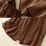 Buddha Stones Causal Ethnic Simple Drawstring Design Women's Wide Leg Cropped Pants With Pockets