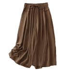 Buddha Stones Causal Ethnic Simple Drawstring Design Women's Wide Leg Cropped Pants With Pockets