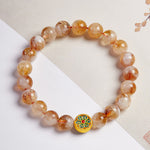 Buddha Stones 999 Sterling Silver Om Mani Padme Hum Citrine Protection Bracelet