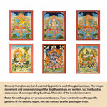 Buddha Stones Tibetan Thangka Painting Yellow God of Wealth Green Tara Avalokitesvara Handmade Decoration Blind Box(Random Style)