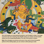 Buddha Stones Tibetan Thangka Painting Yellow God of Wealth Green Tara Avalokitesvara Handmade Decoration Blind Box(Random Style)