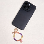 Buddha Stones Natural Strawberry Quartz Amethyst Citrine Love Flower Charm Key Chain Hanging Decoration