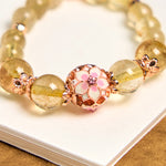 Buddha Stones Golden Rutilated Quartz Wealth Key Chain Hanging Decoration