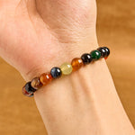 Buddha Stones Natural Colorful Chalcedony Agate Harmony Bracelet