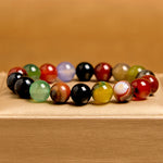 Buddha Stones Natural Colorful Chalcedony Agate Harmony Bracelet