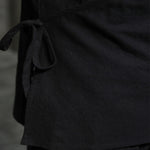 Buddha Stones Plain Lace-Up Simple Button Design Men's Long Sleeve Cotton Linen Shirt Clothing