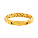 Buddha Stones 925 Sterling Silver Golden Auspicious Clouds Hollow Design Protection Bracelet Bangle 2.20 IN (56 MM)