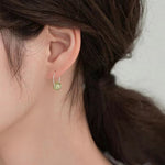 Buddha Stones 925 Sterling Silver Hetian Jade Bead Luck Earrings