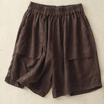 Buddha Stones Summer Casual Plain Women's Elasti Straight Shorts With Pockets