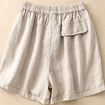 Buddha Stones Summer Casual Plain Women's Elasti Straight Shorts With Pockets