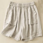Buddha Stones Summer Casual Plain Women's Elasti Straight Shorts With Pockets