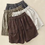 Buddha Stones Summer Casual Plain Women's Elasti Straight Shorts With Pockets