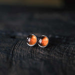 Buddha Stones 925 Sterling Silver Garnet Protection Earrings