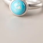 Buddha Stones Natural 925 Sterling Silver Lazurite Turquoise Adjustable Balance Ring
