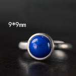 Buddha Stones Natural 925 Sterling Silver Lazurite Turquoise Adjustable Balance Ring