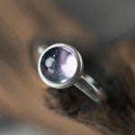 Buddha Stones Natural 925 Sterling Silver Amethyst Adjustable Balance Ring