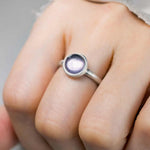 Buddha Stones Natural 925 Sterling Silver Amethyst Adjustable Balance Ring