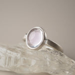Buddha Stones Natural 925 Sterling Silver Pink Crystal Adjustable Warmth Ring