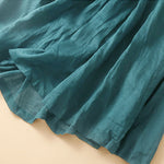 Buddha Stones Plain Lace Up Elastic Waist Women's Skirt With Pockets