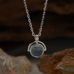 Buddha Stones Red Agate Tiger Eye Aquamarine Moonstone 925 Sterling Silver Confidence Necklace Pendant