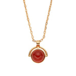Buddha Stones Red Agate Tiger Eye Aquamarine Moonstone 925 Sterling Silver Confidence Necklace Pendant