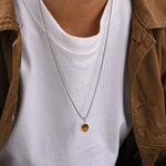 Buddha Stones Natural Stone Turquoise Tiger Eye  Lazurite Malachite Titanium Steel Purification Necklace Pendant