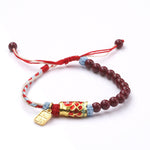 Buddha Stones Cinnabar Beads Lucky Koi Fish Blessing Bracelet