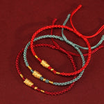 Buddha Stones 999 Gold Luck Protection Koi Fish Handmade Braided String Bracelet