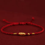 Buddha Stones 999 Gold Luck Protection Koi Fish Handmade Braided String Bracelet