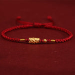 Buddha Stones 999 Gold Luck Protection Koi Fish Handmade Braided String Bracelet