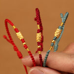 Buddha Stones 999 Gold Luck Protection Koi Fish Handmade Braided String Bracelet