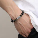 Buddha Stones 999 Sterling Silver PiXiu Natural Black Obsidian Strength Bracelet